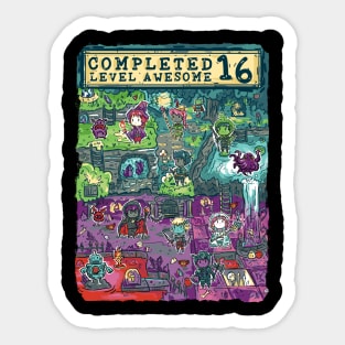 Completed Level Awesome 16 Birthday Gamer Sticker